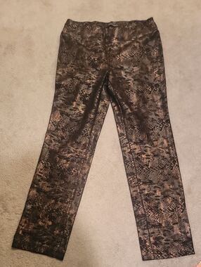 Insight Black & Brown Snake-Print Straight Leg Pants